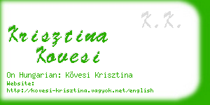 krisztina kovesi business card